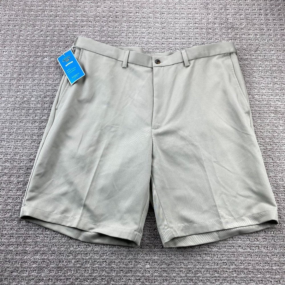 Haggar Shorts Men 38 Chino Short Pants Light Brown Khaki Golf Casual New w/ Tags